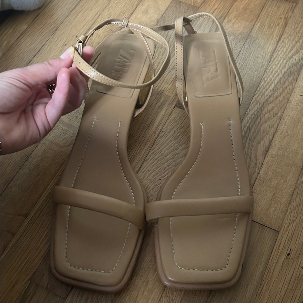Zara Nude Strappy Sandals - Picture 2 of 4